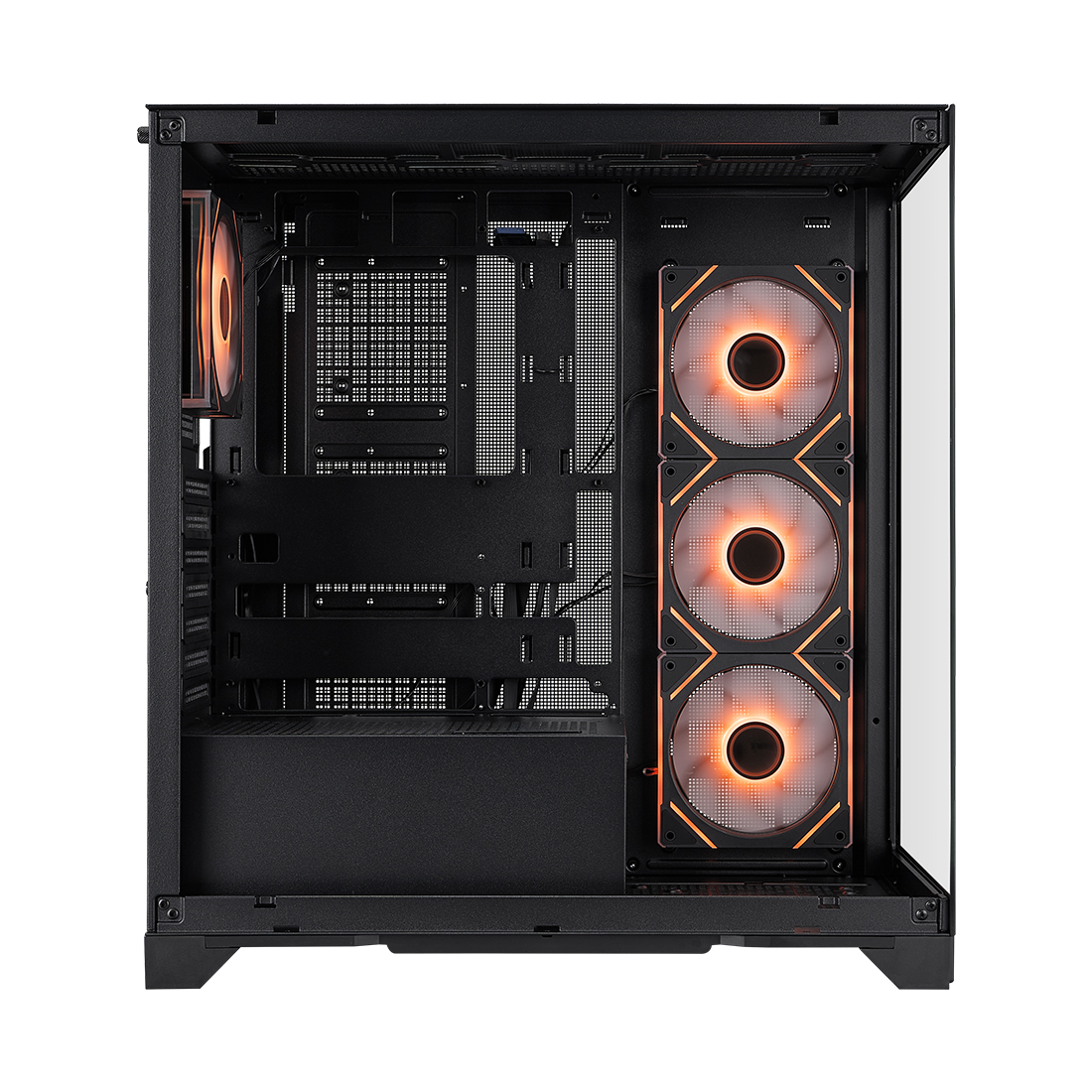 Корпус 1stPlayer Mi8 (Mi8-BK-3FC7R-1FC7) [Midi Tower, 4х 120 мм, черный]