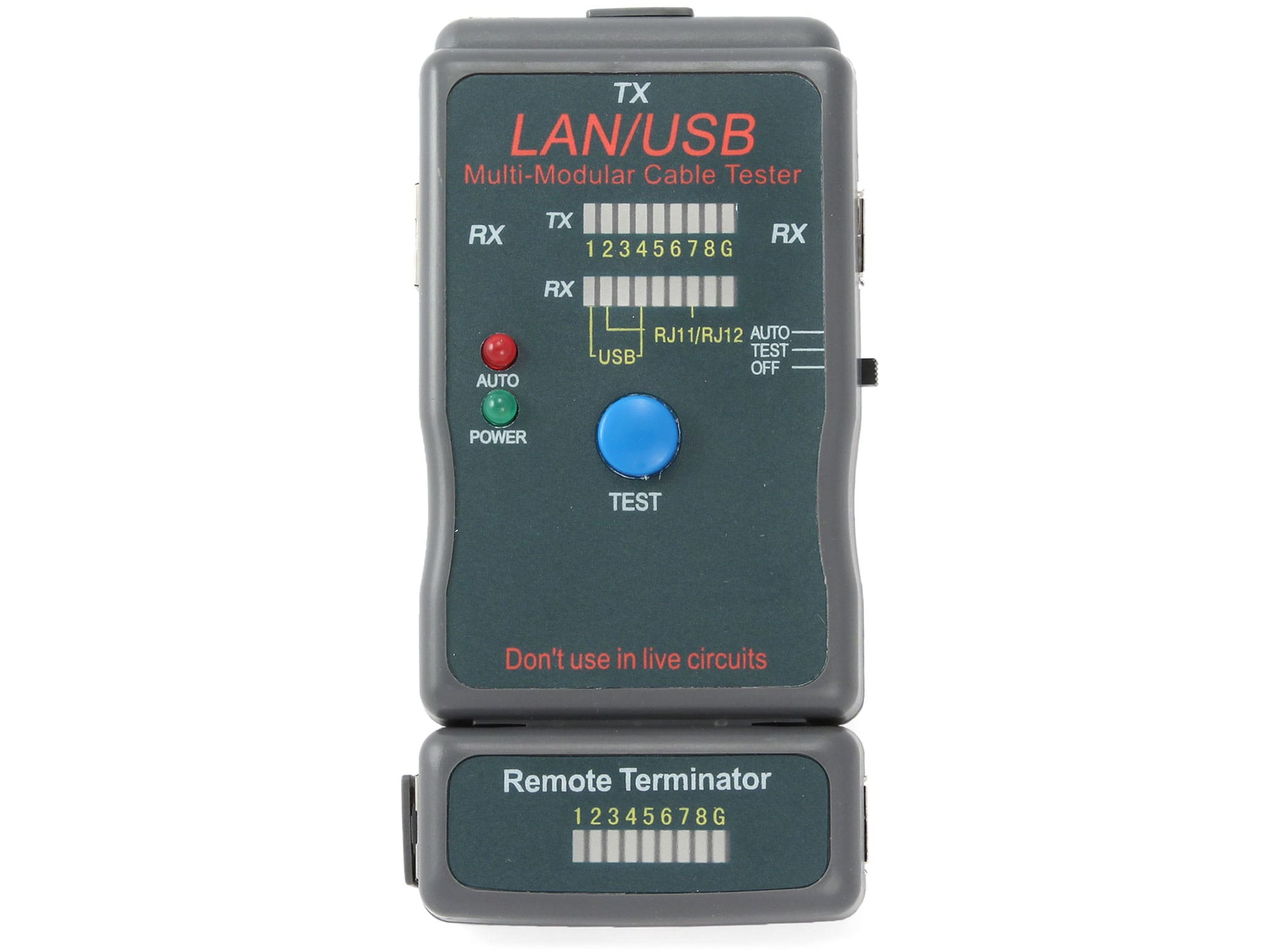 Тестер сетевого кабеля Cablexpert NCT-2 RJ11+RJ12, 4USB, для UTP/STP/USB - купить в интернет-магазине Forcecom.kz Тестер сетевого кабеля Cablexpert NCT-2 RJ11+RJ12, 4USB, для UTP/STP/USB