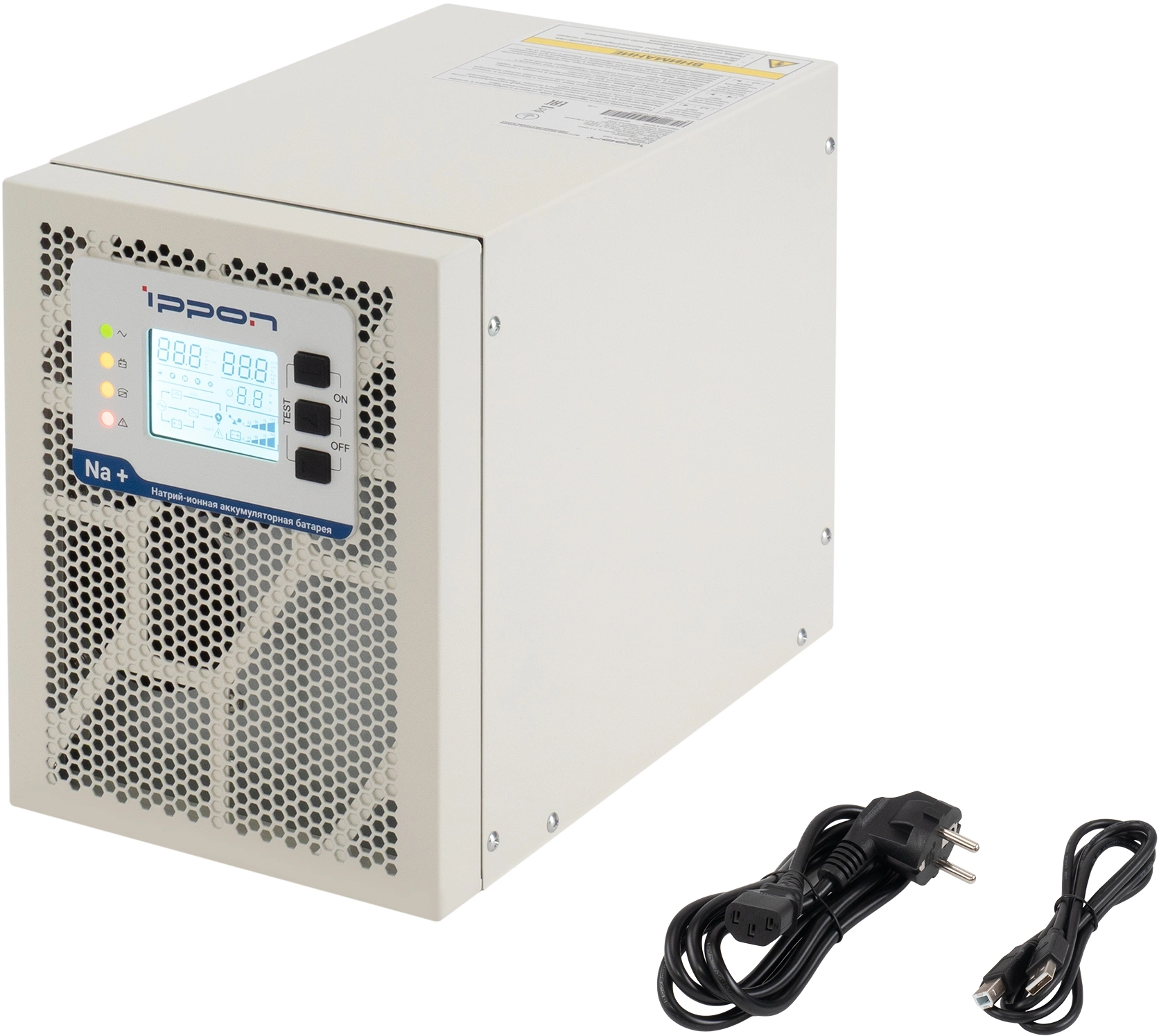 ИБП Ippon Na+ TAE 1000 1000W/Tower online/батарея 12V 4,8Ah*3/USB-B/RS-232/EPO/3 euro роз/ЖК-дисплей/поддержка SNMP/Бел