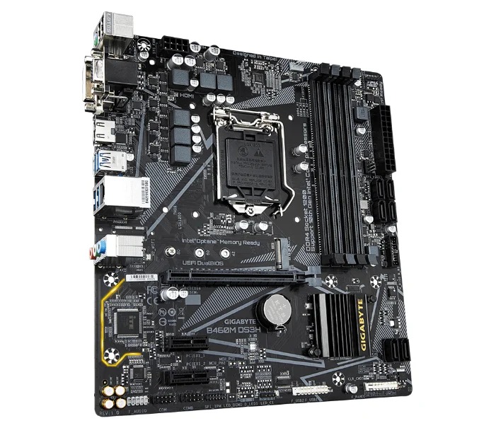 Материнская плата Gigabyte B460M DS3H, LGA 1200/ 4x DDR4/ 6x SATA 3/ 1x M.2/ mATX