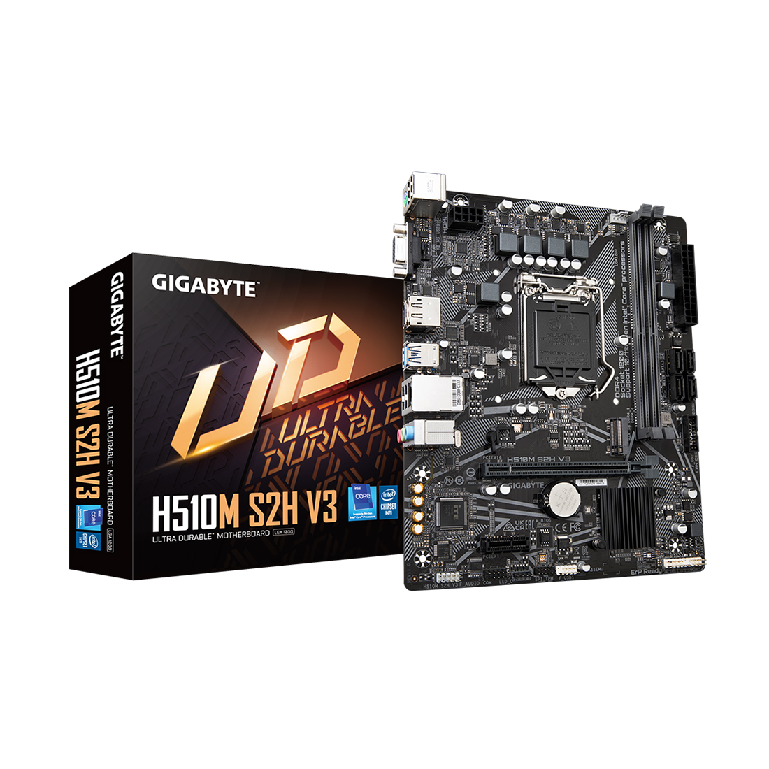 Материнская плата Gigabyte H510M S2H V3 [LGA 1200, Intel H470, 2xDDR 4, 1xM.2, 1xPCI-E x16, Micro-ATX]