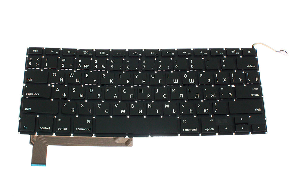 Клавиатура для ноутбука Apple MacBook PRO A1286, RU, для подсветки, горизонтальный Enter, черная