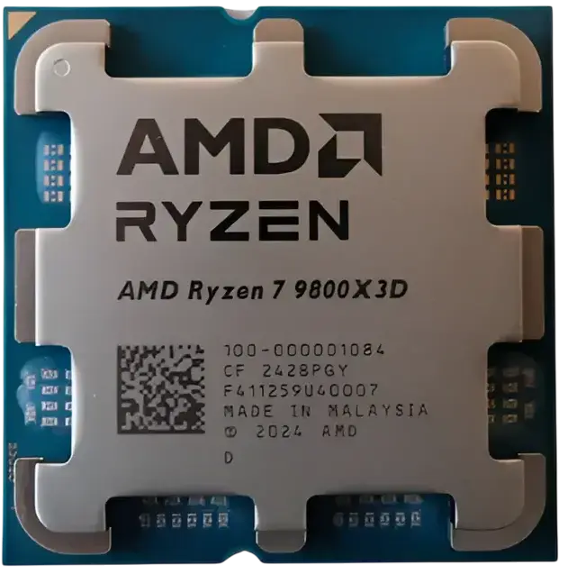Процессор AMD Ryzen 7 9800X3D (100-000001084) [AM5, ядер - 8, 4700 МГц, TDP 120 Вт, OEM]