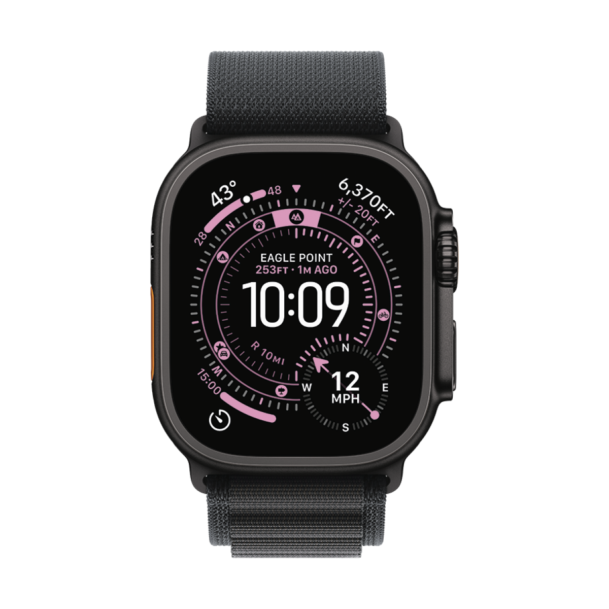 49mm Black Alpine Loop - Large - Black Titanium Finish (MG9J4ZM/A) Черный