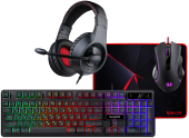 Клавиатура, мышь и наушники, USB,  Redragon S137 Черный KeyBoard + mouse+headphone, Black (72335)