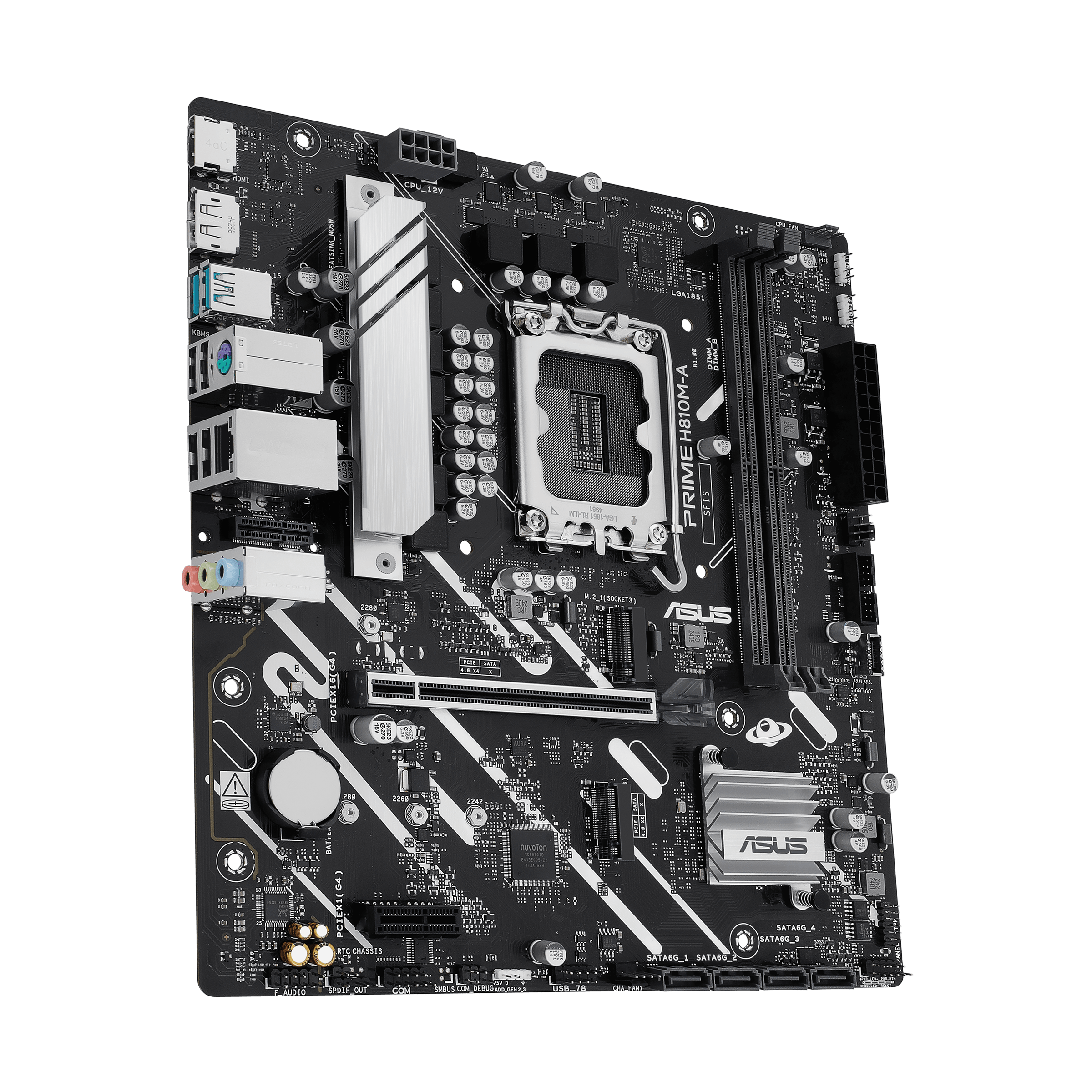 Материнская плата Asus PRIME H810M-A-CSM [LGA 1851, Intel H810, 2xDDR 5, 2xM.2, 1xPCI-E x16, Micro-ATX]
