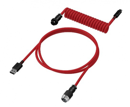 Кабель для механической клавиатуры HyperX USB-C Coiled 6J677AA, красно-черный
