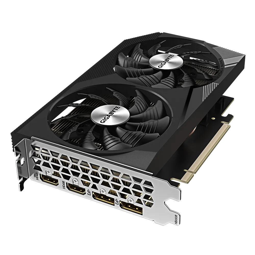 Видеокарта Gigabyte RTX3050 WINDFORCE OC 8G (GV-N3050WF2OCV2-8GD) [8 ГБ, GDDR6, 128 бит, HDMI (2 шт), DisplayPort (2 шт)]