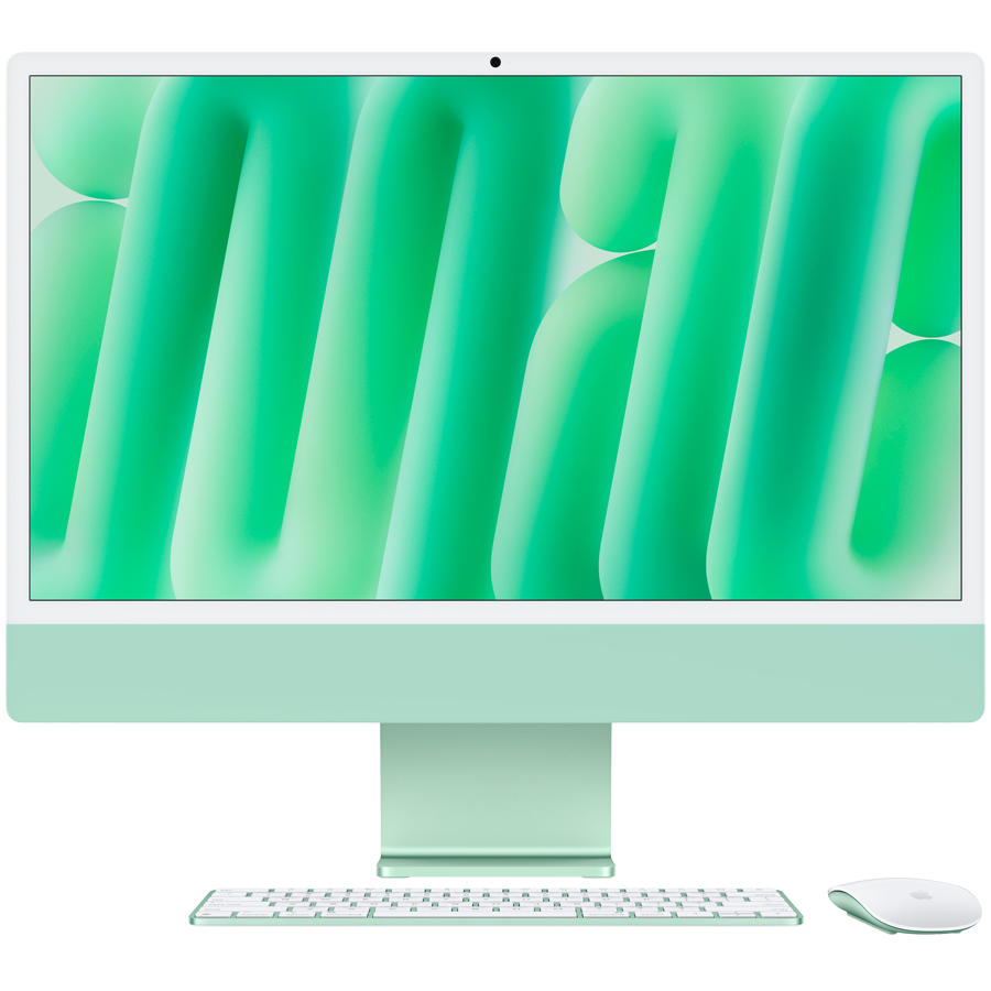 24-inch iMac with Retina 4.5K display: Apple M4 chip with 8‑core CPU and 8‑core GPU, 16GB, 256GB SSD - Green,Model A3247