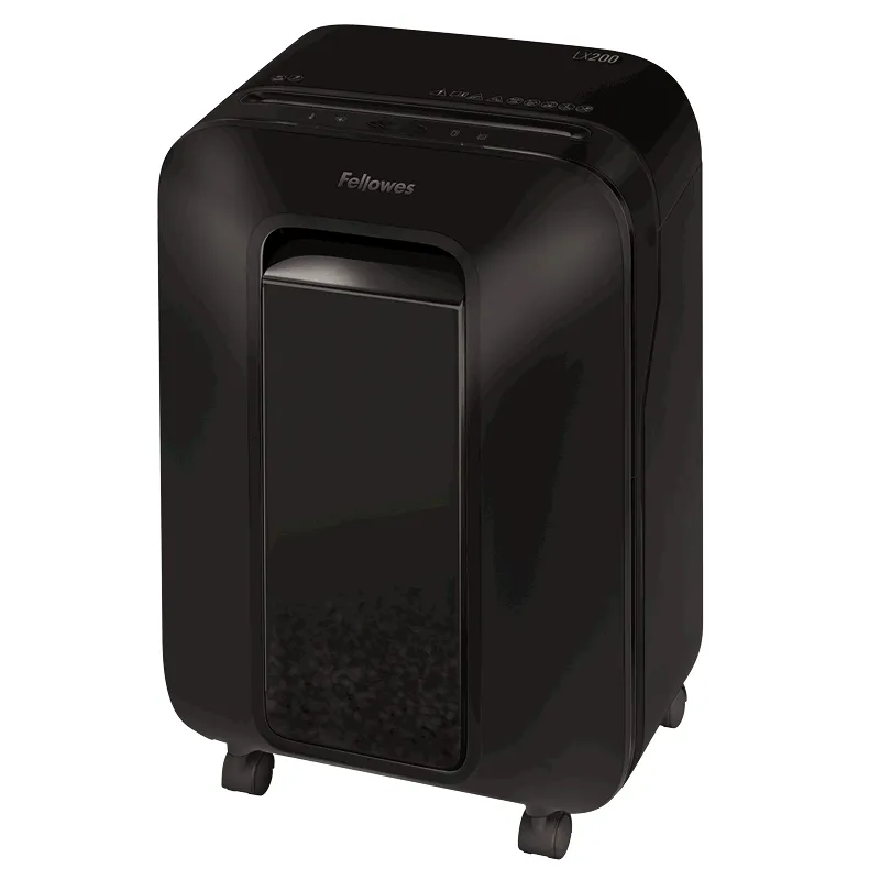 Шредер Fellowes Powershred LX200 [черный, DIN P-4, 4х12 мм, 12 лст., 22 лтр., Jam Proof]