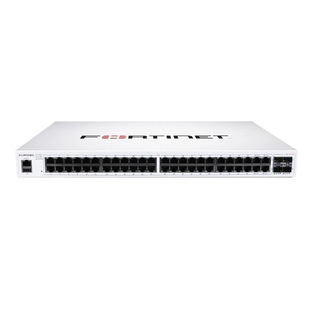 FortiSwitch-148F-FPOE is a performance/price competitive L2+ management switch with 48x GE port + 4x SFP+ port + 1x RJ45 console. Port 1- 48 are POE p (FS-148F-FPOE)