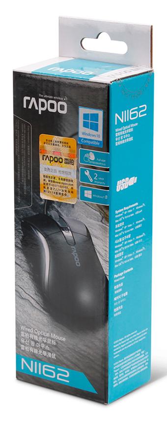 Мышь проводная Rapoo N1162, [проводная, светодиодная, 1000 DPI]