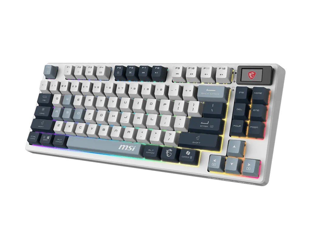 Клавиатура MSI FORGE GK600 TKL W SKY [механическая, проводная + беспроводная, RGB подсветка, белая]