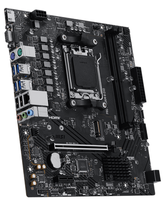 Материнская плата MSI PRO A620AM-B EVO [AM5, AMD A620, 2xDDR 5, 1xM.2, 1xPCI-E x16, Micro-ATX]