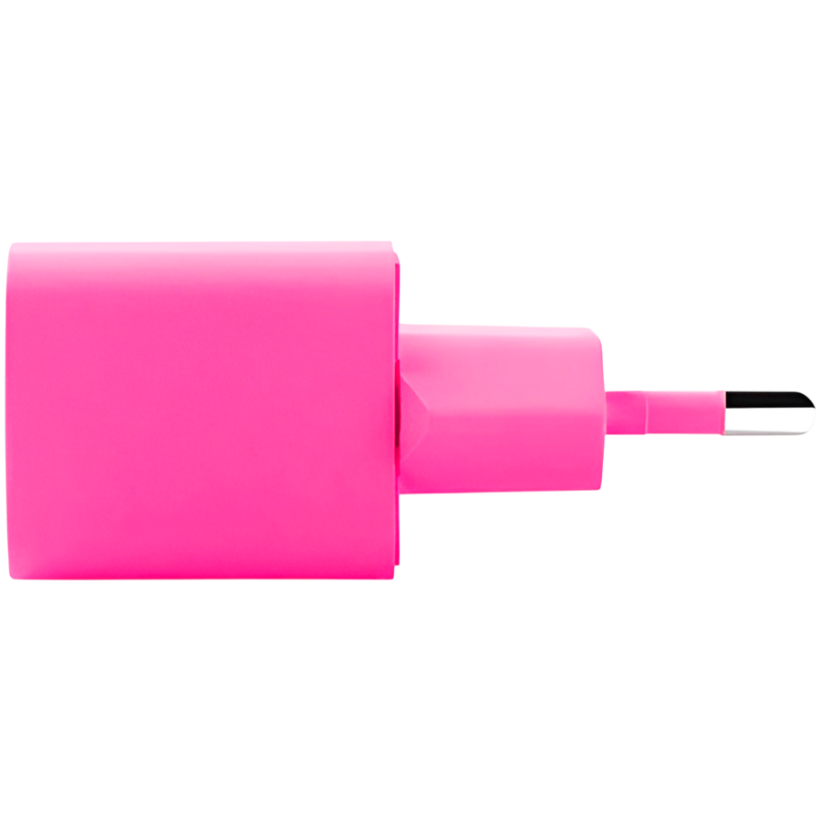 ttec SmartCharger GAN 20W PD (2SCG20CNP) Travel Fast Charger + USB-C - USB-C 3A Cable 120cm, Neon Pink