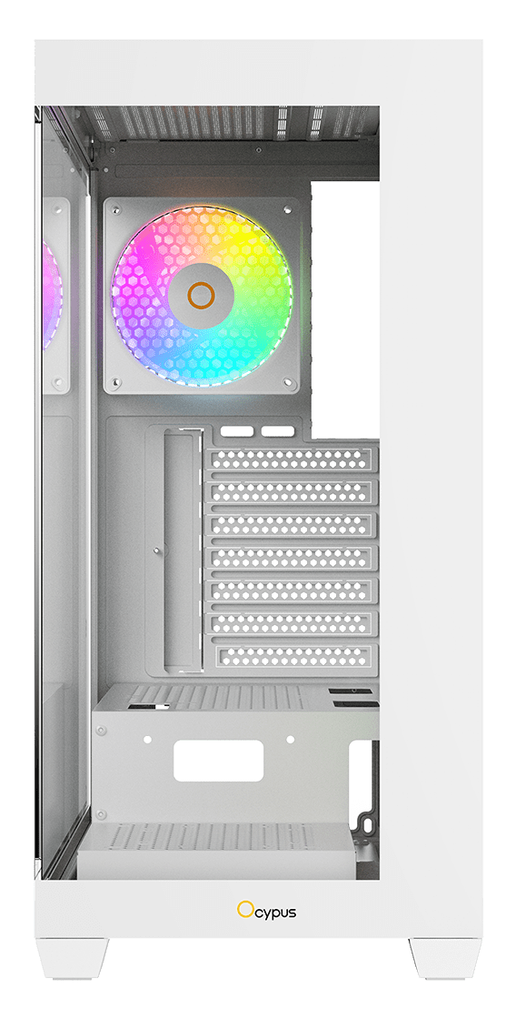 Корпус Ocypus Gamma C72 WH ARGB (Gamma-C72-WHD400XX-GL) [Midi Tower, 4 x 120 мм ARGB, белый]