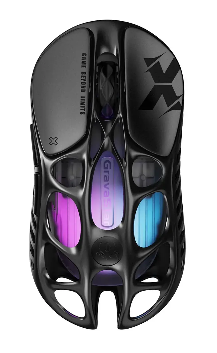 Мышь Gravastar Mercury X [беспроводная, светодиодная, 32000 DPI, 1000 Гц подсветка, черная]