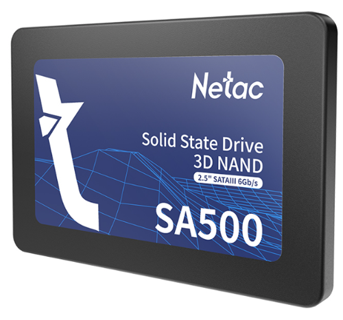 SSD накопитель Netac SA500 (NT01SA500-256-S3X) [256 ГБ, 2.5"SATA III, чтение: 520 МБ/с, запись: 450 МБ/с, TLC]