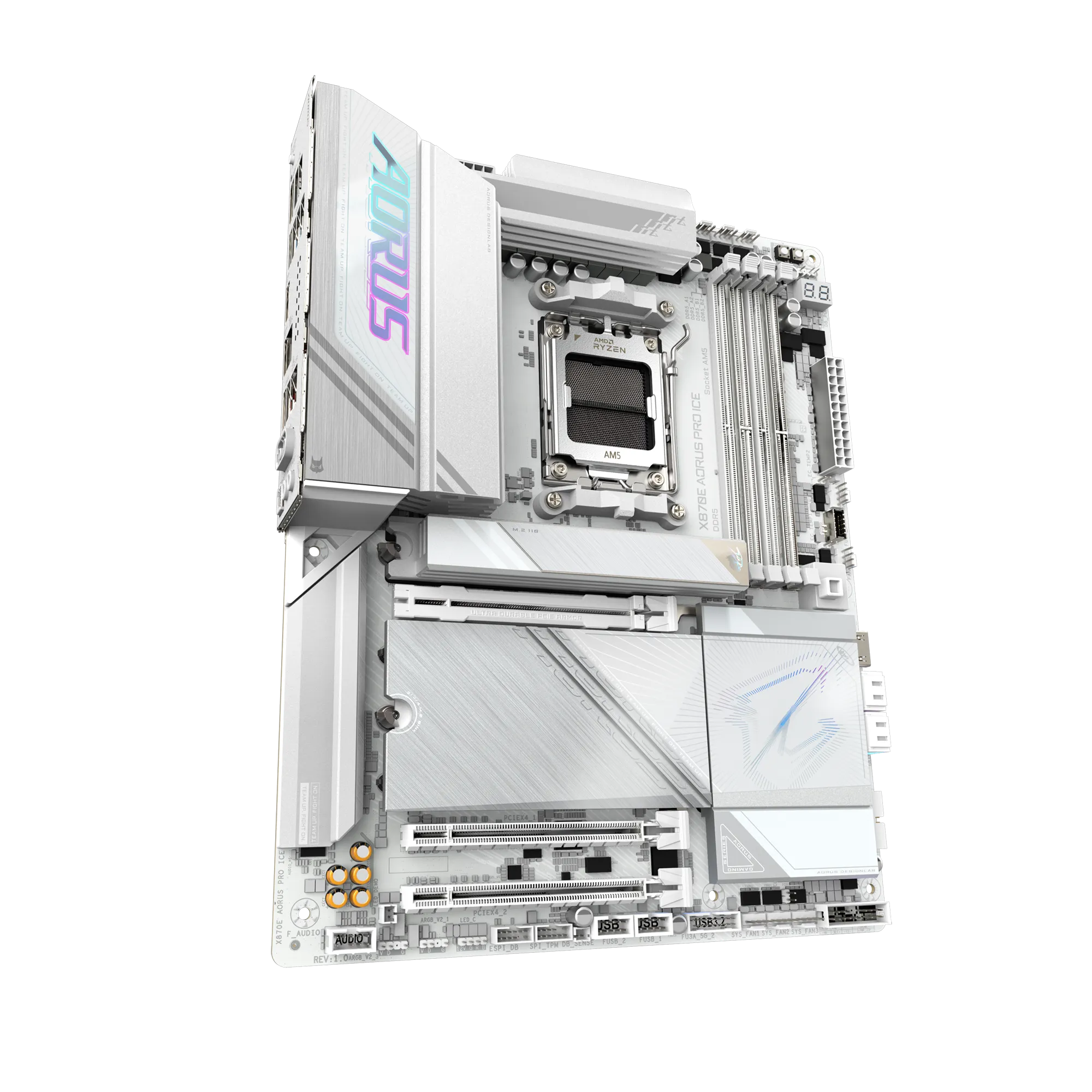 Материнская плата Gigabyte X870E AORUS PRO ICE [AM5, AMD X870E, 4xDDR 5, 4xM.2, 3xPCI-E x16, Standard-ATX]