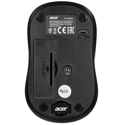 Мышь Acer OMR134 (ZL.MCEEE.01H) [беспроводная, светодиодная, 1000 DPI, серая]