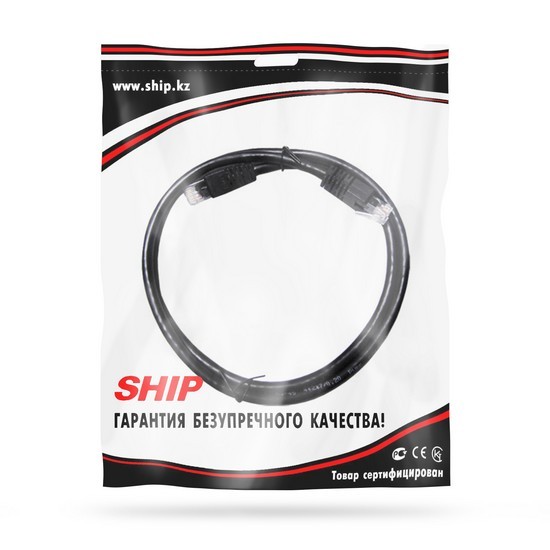 Патчкорд, SHIP, S6025BK0100-P, RJ-45, UTP-6 категории, 1 м, черный