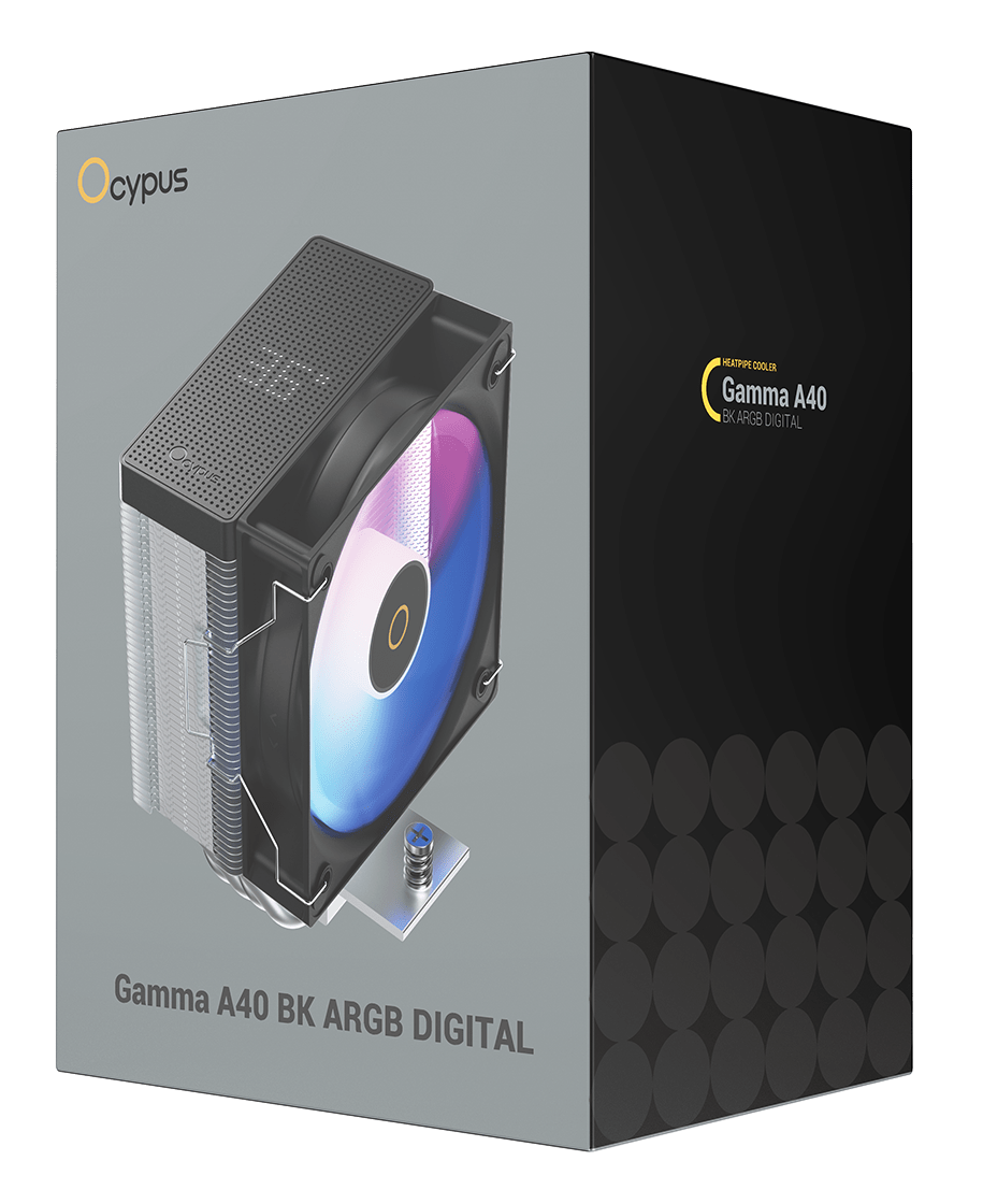 Система охлаждения Ocypus Gamma A40 BK ARGB Digital [100 x 100 мм, 2400 об/мин, 29 дБ, 4 pin]
