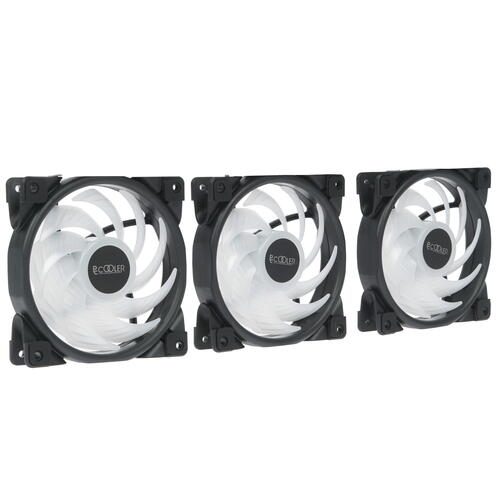 Вентилятор для корпуса PCCooler HALO ARGB 3-IN-1 KIT 3x(120x120x25mm) 1000-2000 ± 10% RPM 65 CFM Black