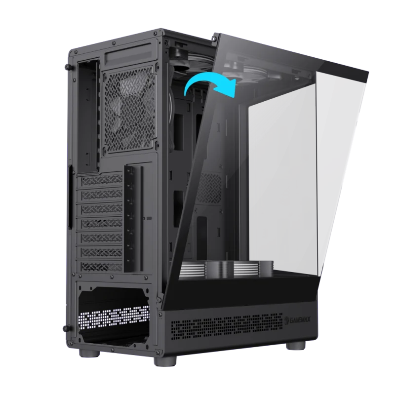 Корпус GameMax Vista COC AB Black [Midi Tower, 6 x 120мм ARGB, черный]