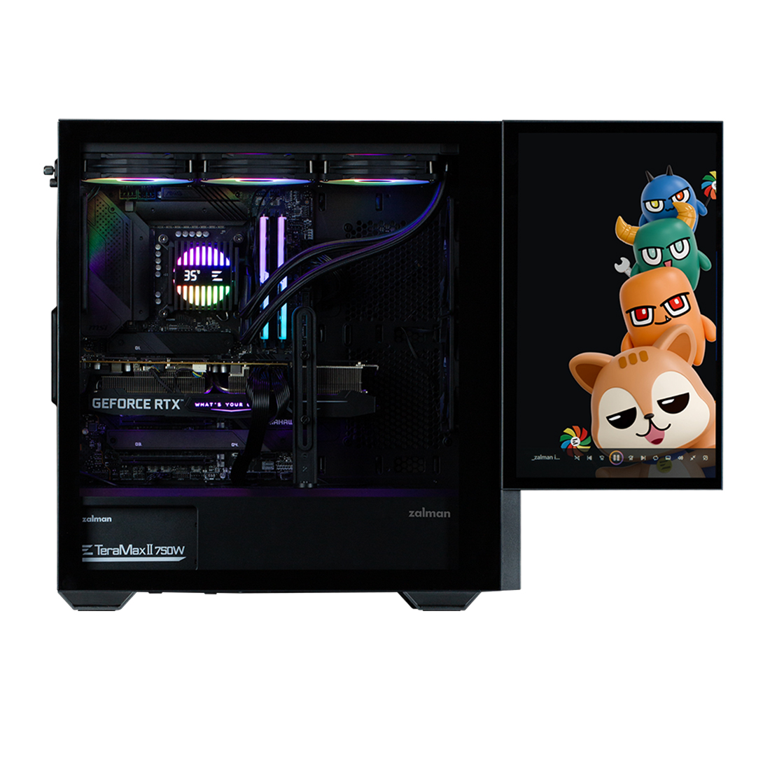 Корпус Zalman Z10 DS Black [Midi Tower, 3 x 120 мм ARGB, черный]