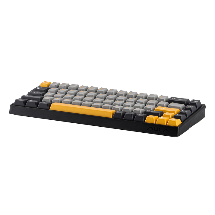 Клавиатура Aula WIN68 (WIN68HE MAX Dark Grey+Light Grey+Yellow) [Механическая, проводная, клавиш - 68, подсветка, черная]