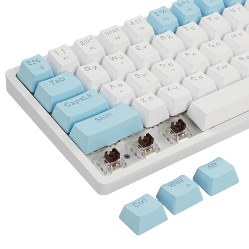 Клавиатура Defender Amox GK-585 (45585) [механическая, проводная, RGB подсветка, Outemu Brown, белая]