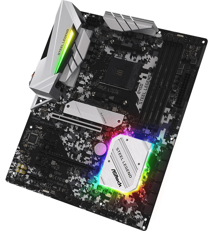 Материнская плата ASRock B450 STEEL LEGEND [AM4, AMD B450, 4xDDR 4