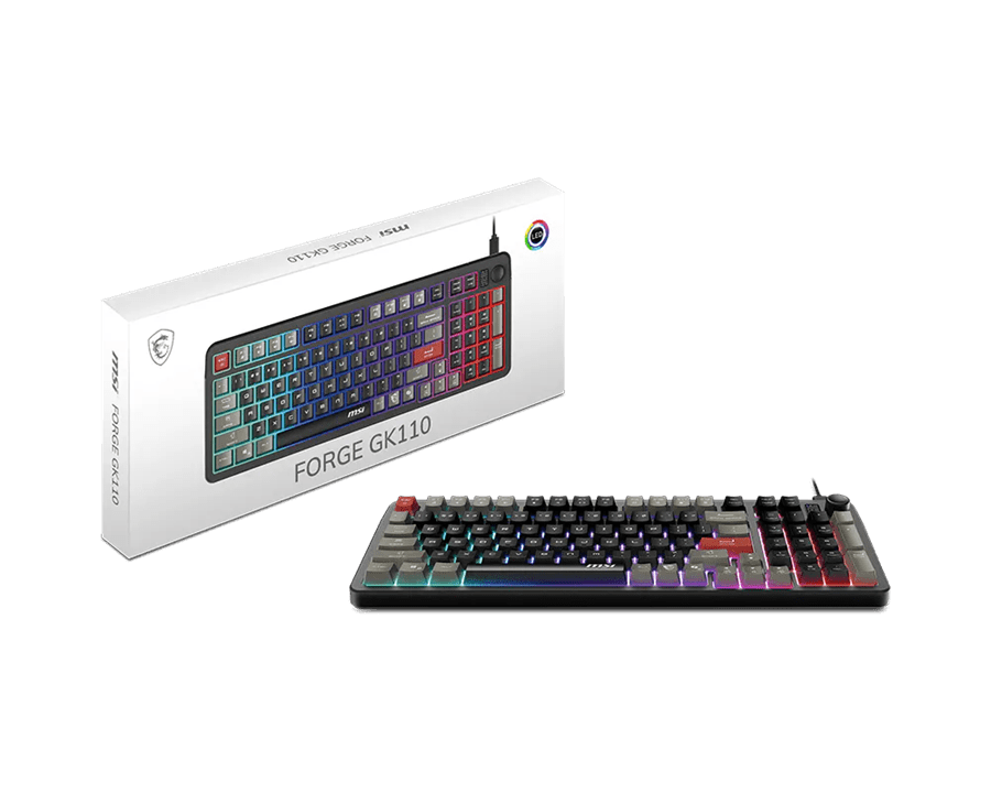 Игровая Клавиатура MSI FORGE GK110 RU, USB 2.0, 98кл, мембранная, кабель 1,5м (отсоединяемый) Черный