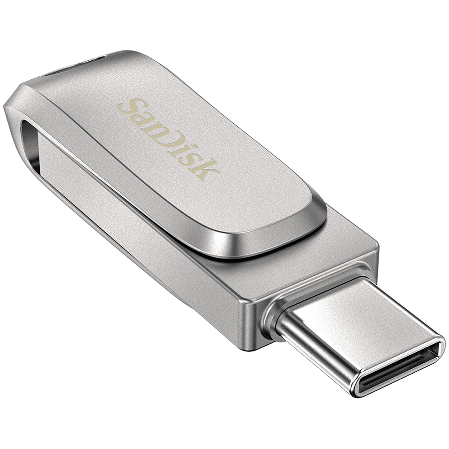 USB Флеш SanDisk Dual Drive Luxe USB Type-C (SDDDC4-128G-G46-DBOX) 128ГБ, 150 МБ/сек, Серебристый (мятая коробка))