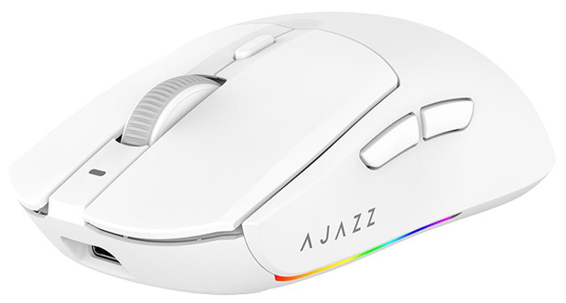Мышь Ajazz AJ139 V2 MC (AJ139/V2/MC/White) [проводная + беспроводная, светодиодная, 12000 DPI, 1000 Гц, подсветка, белый]