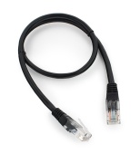 Патч-корд Cablexpert PP12-0.5M/BK, черный Cable Patch cord UTP 5e-Cat 0.5 m