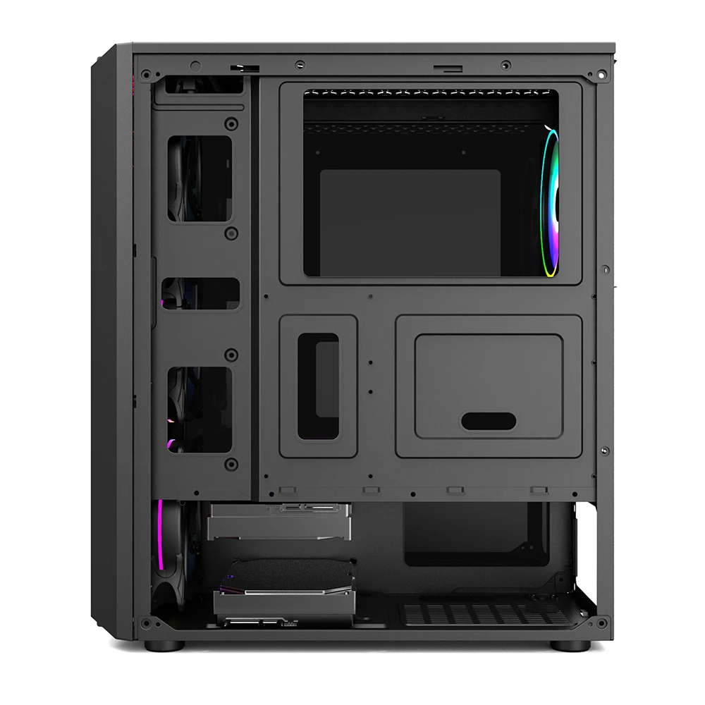 Корпус 1stPlayer Rainbow RB-4-1F5M [Midi Tower, Черный]