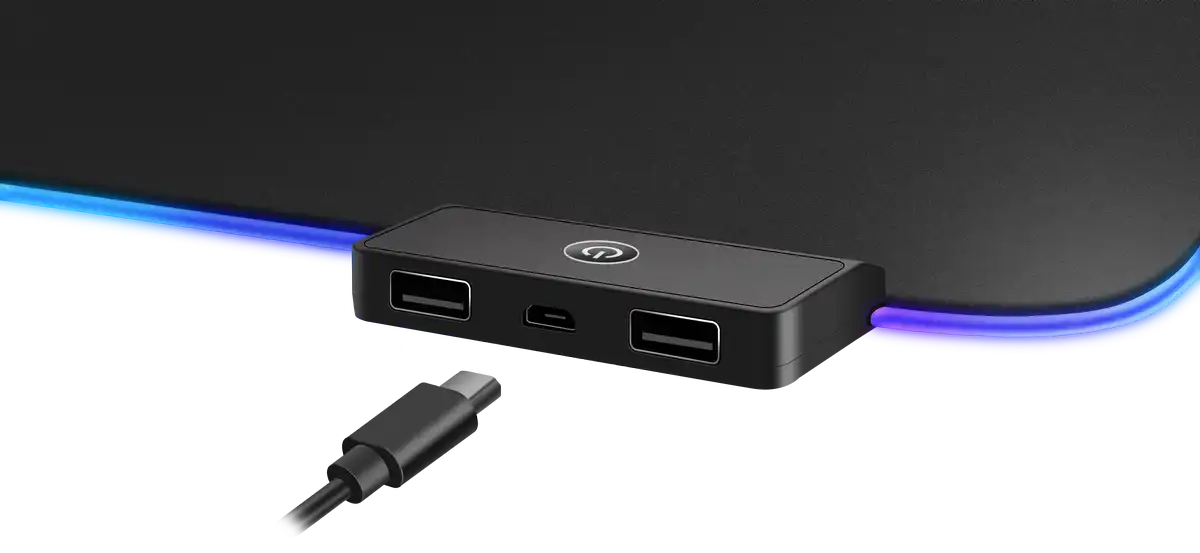 Коврик для компьютерной мыши Defender Black XXL HUB Light (50010)