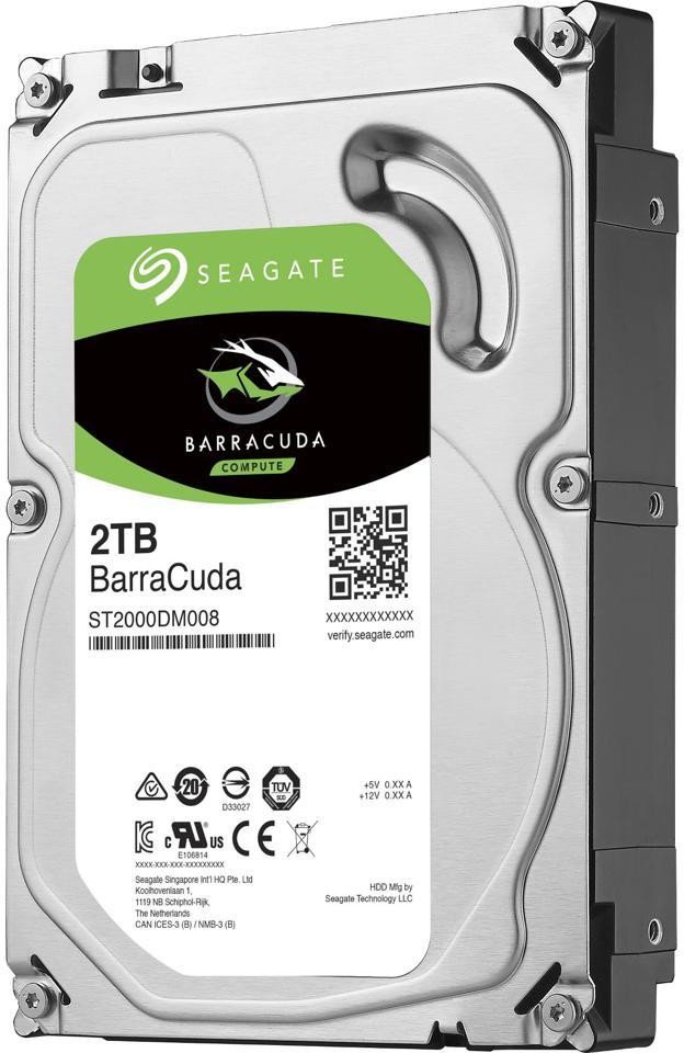 Жесткий диск HDD 2Tb, Seagate Barracuda (ST2000DM008) [2 ТБ, 3.5", SATA III, 7200 об/мин, кэш - 256 МБ, для настольного компьютера]