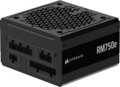 Блок питания Corsair RM750e (CP-9020295-EU) [750 В, 80 PLUS Gold, 6x SATA, 1 x 16 pin (12VHPWR), 3 x 6+2 pin PCIe, 2x 4+4 pin CPU, ATX]