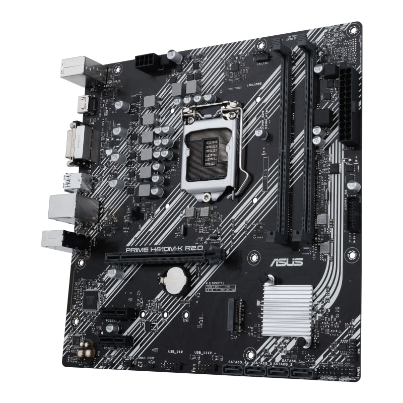Материнская плата ASUS H410M-K R2.0, [LGA 1200, Intel H470, 2xDDR 4, 1xM.2, 1xPCI-E x16, Micro-ATX]
