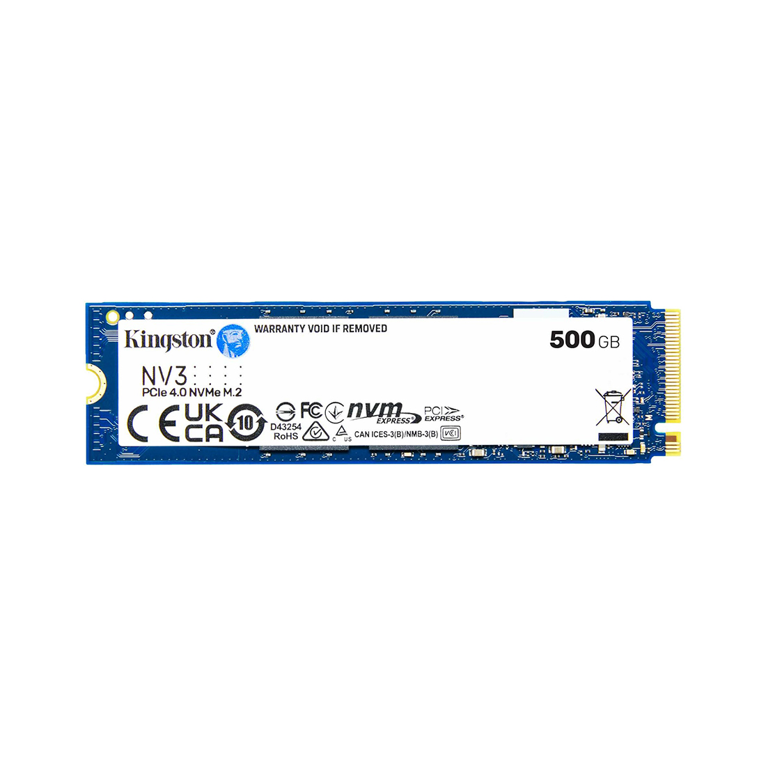 SSD-накопитель Kingston NV3 SNV3S/500G [500 ГБ, M.2, PCI-E, 5000/3000 МБ/с, 3D V-NAND]