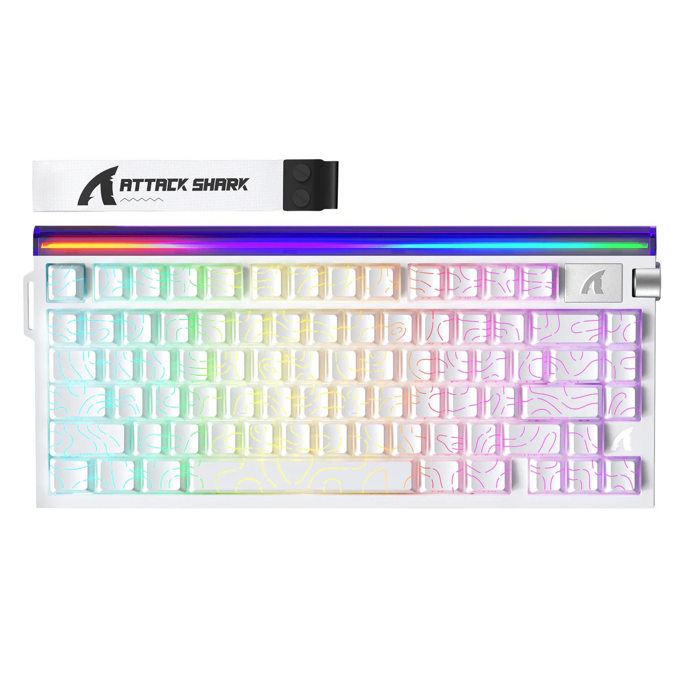 Клавиатура Attack Shark R85 HE White Contour, 75%, Magnetic Purple Mandrel, EN, Wired USB-C