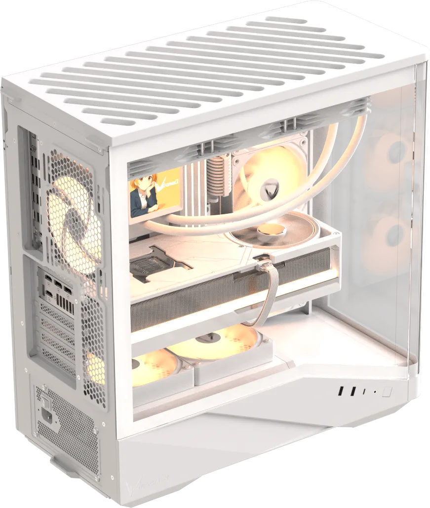 Корпус Formula V Crystal U9 PA White [Midi Tower, 4 x 120 мм ARGB, белый]