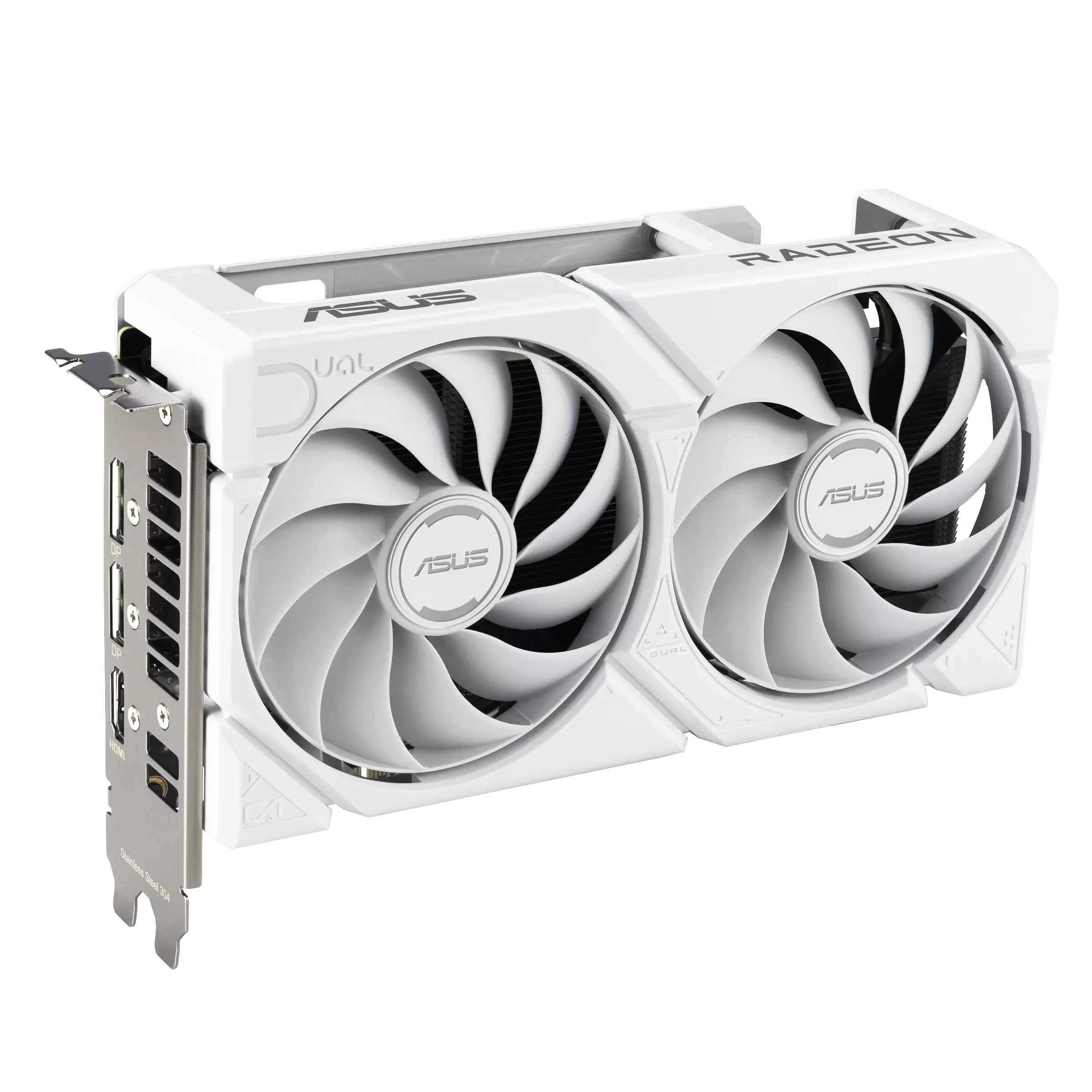 Видеокарта Asus RX 9060 XT DUAL WHITE (DUAL-RX9060XT-16G-WHITE) [16 ГБ, GDDR6, 128 бит, HDMI, DisplayPort (2 шт)]