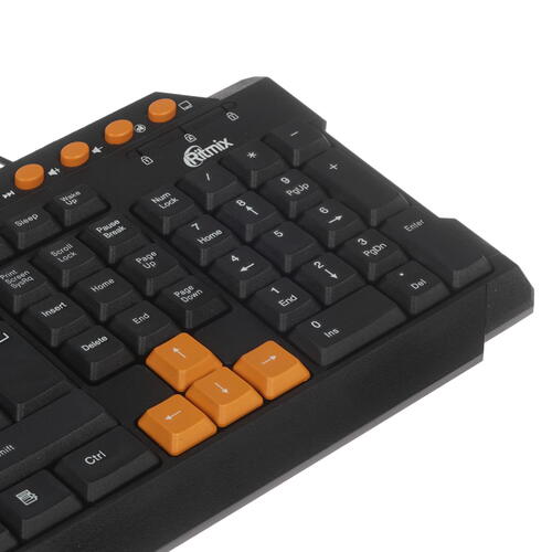 Клавиатура игровая Ritmix RKB-151 черный [мембранная], Мембранная/ Проводная/ Клавиш - 123/ 