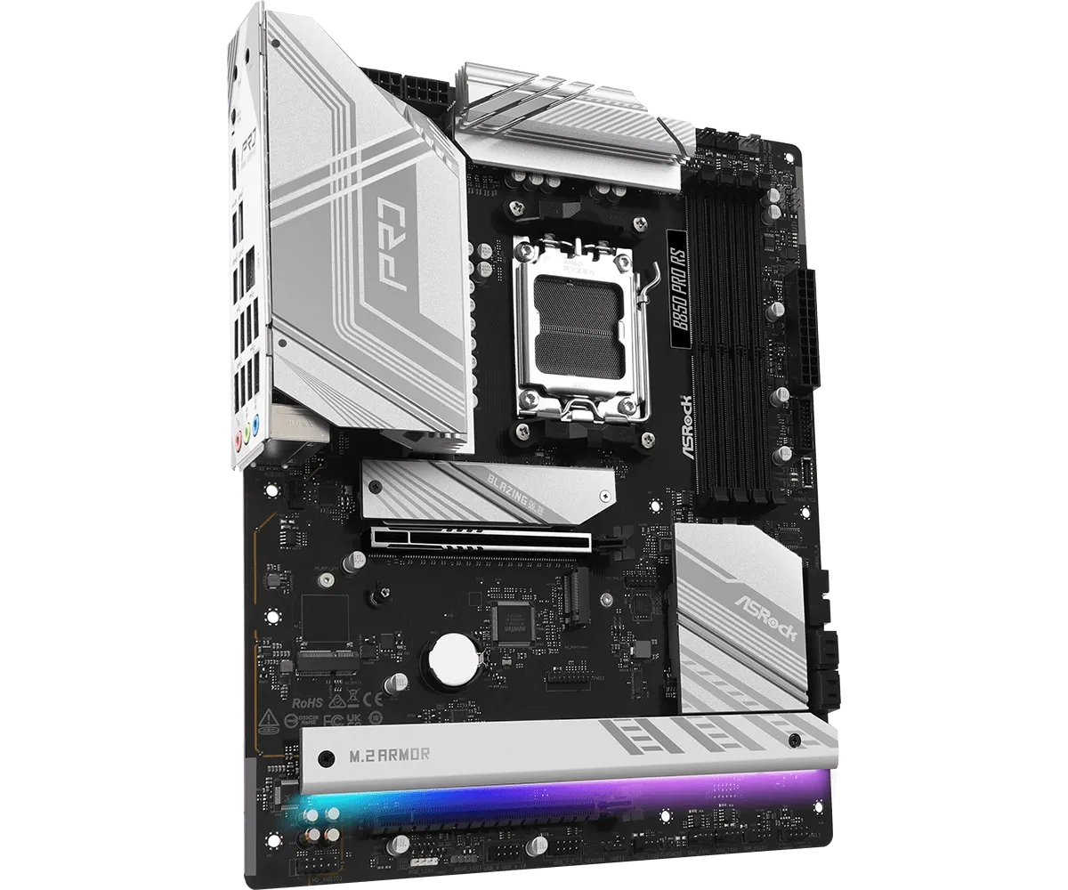 Материнская плата ASRock B850 PRO RS [AM5, AMD B850, 4xDDR 5, 4xM.2, 2xPCI-E x16, Standard-ATX]