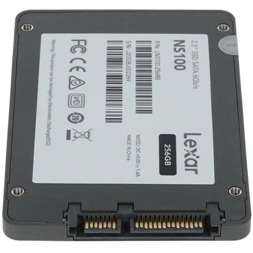 Твердотельный накопитель LEXAR NS100, LNS100-256RB [256 ГБ, 2.5" SATA III, чтение: 520 МБ/с, запись: 420 МБ/с, 3D V-NAND]