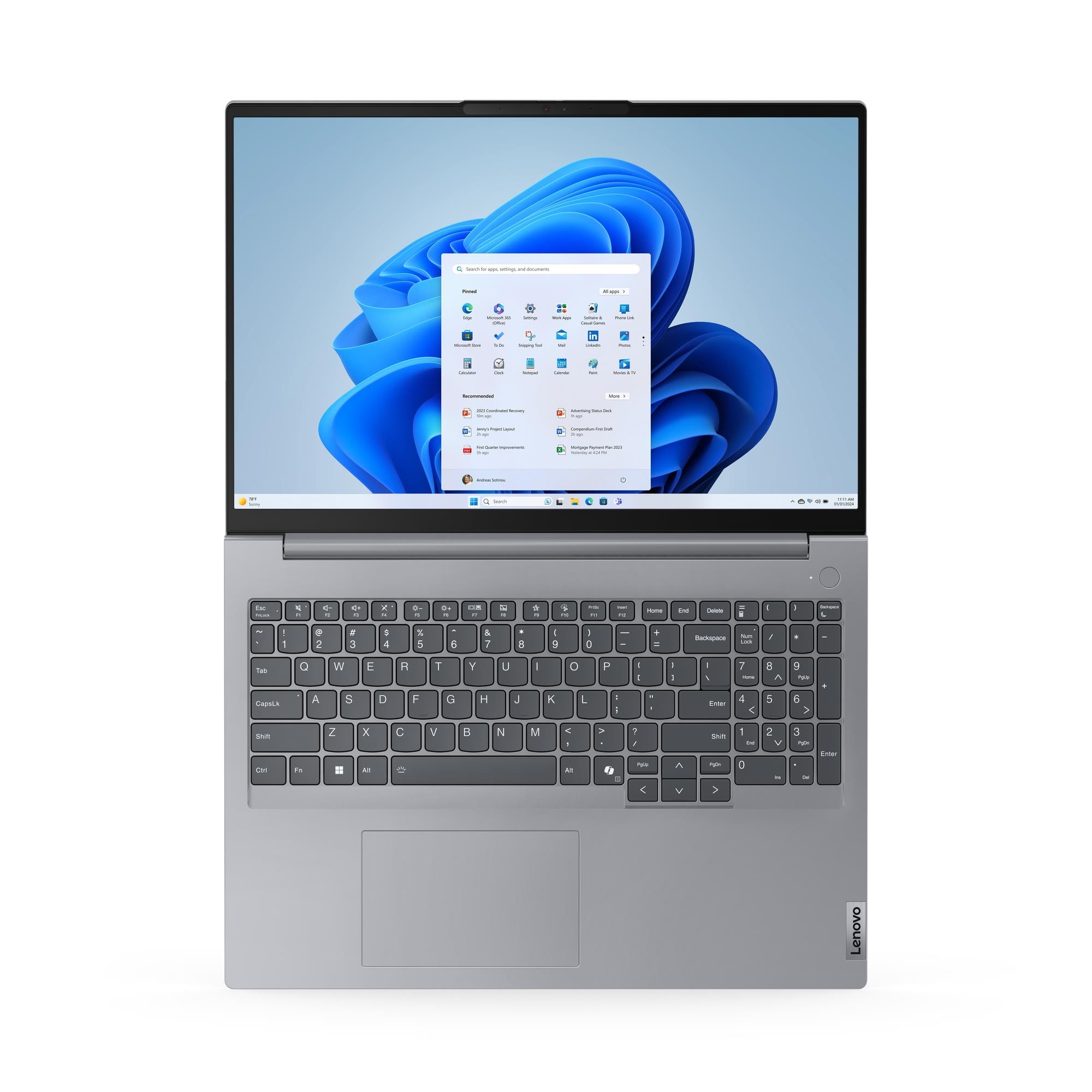 Ноутбук Lenovo ThinkBook 16 G7 (21MW008FRU) [16", Ryzen 5 7535HS, 16 ГБ ОЗУ, 512 ГБ SSD, Radeon 780M, DOS]