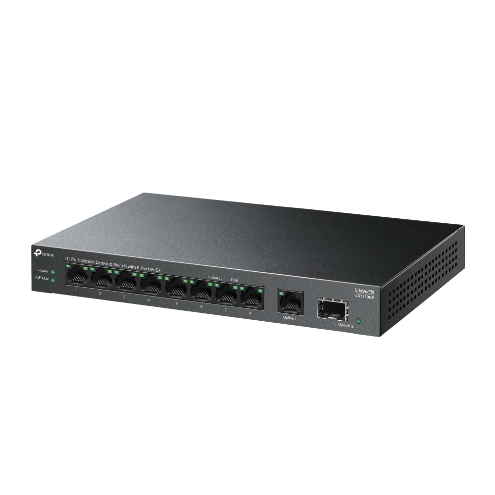 Коммутатор Tp-Link LS1210GP PoE+ GbE 10-портовый 